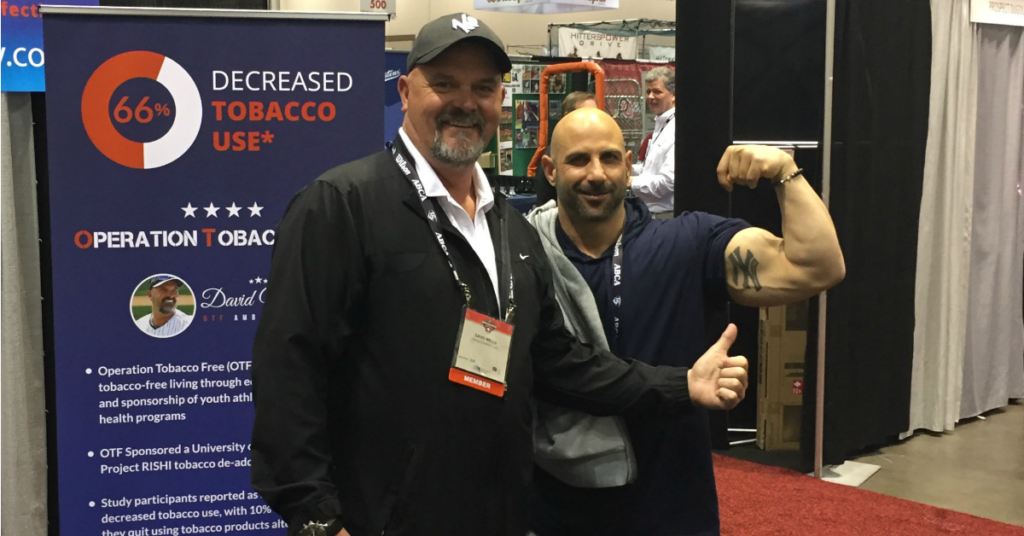 David “Boomer” Wells promotes Operation Tobacco Free at the 2018 American Baseball Coaches Association Convention (ABCA)