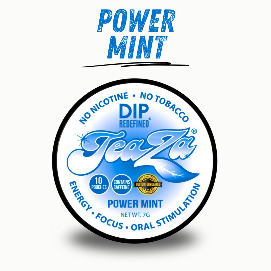 TeaZa Power Mint Nicotine-Free Herbal Pouches - Teaza Energy TeaZa Power Mint Nicotine-Free Herbal Pouches - Teaza Energy