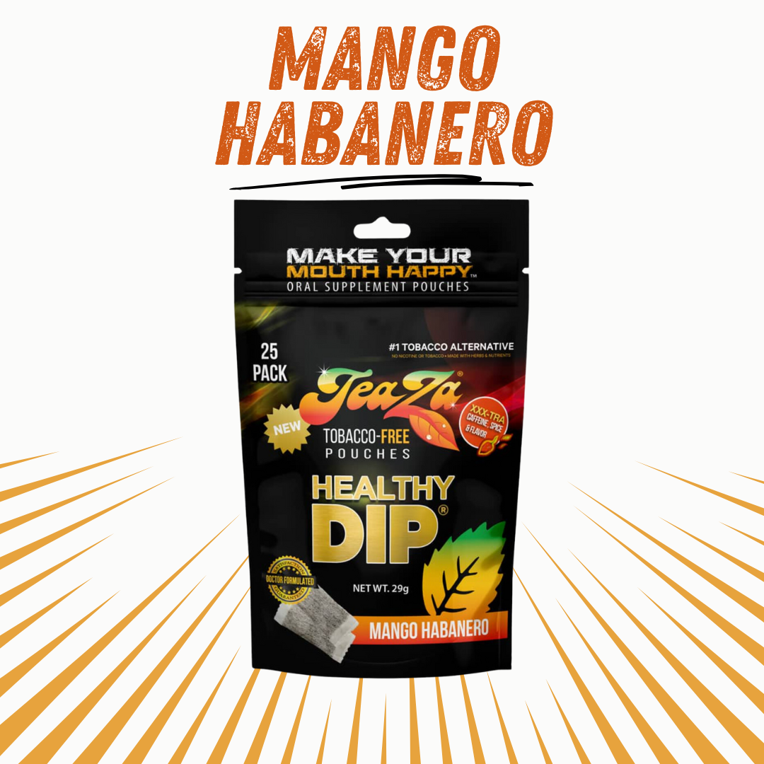 Mango Habanero Flavored Tobacco-Free Pouches - Teaza Energy