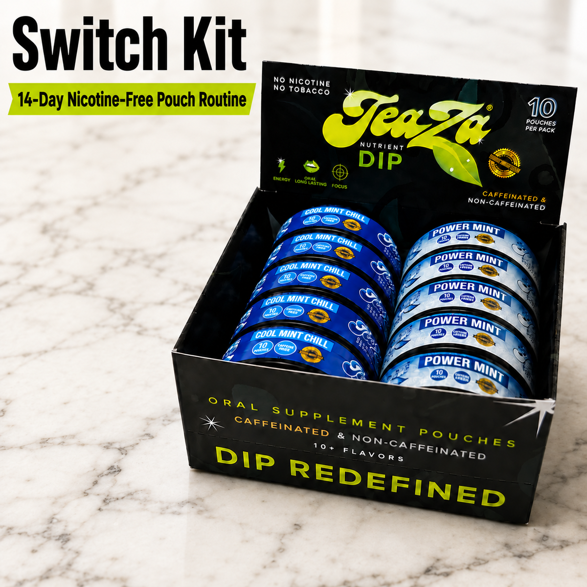 TeaZa Switch Kit – 14-Day Nicotine-Free Pouch Routine