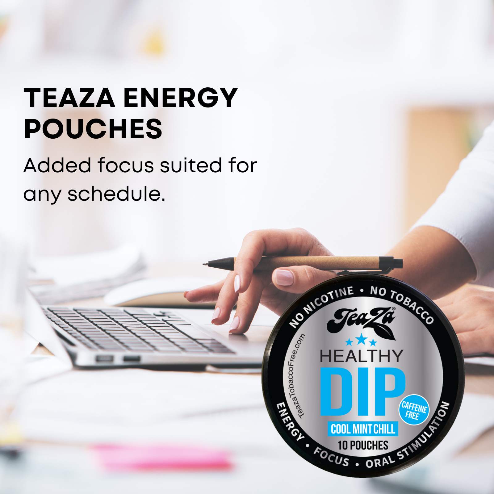 TeaZa® Cool Mint Chill – Nicotine-Free Herbal Pouches